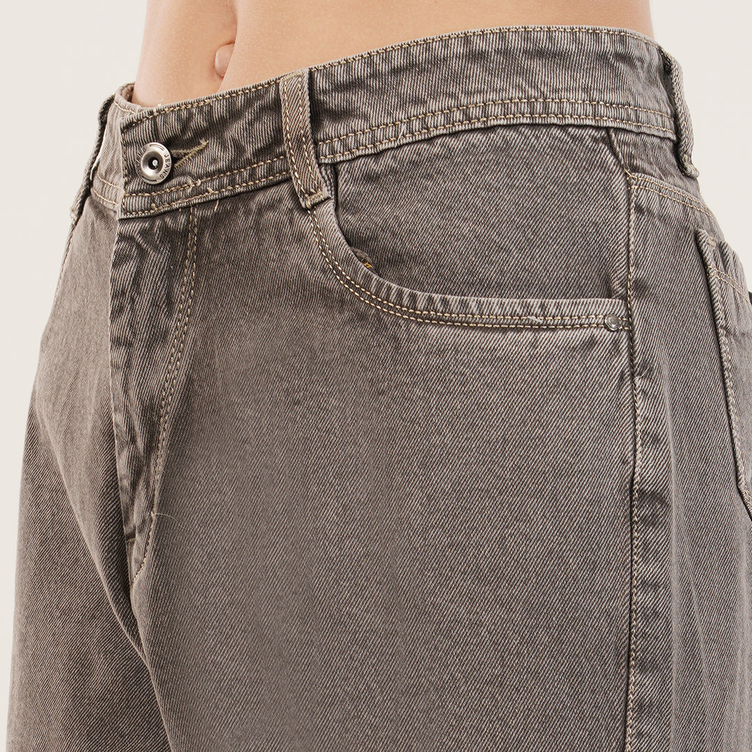 Grey Straight fit cargo pockets