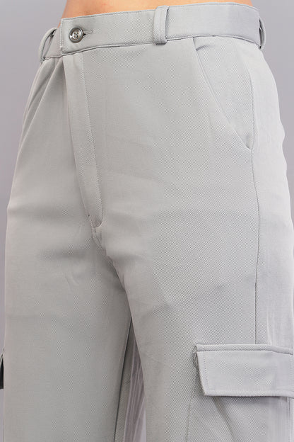 Korean Cargo Pants in Light Grey